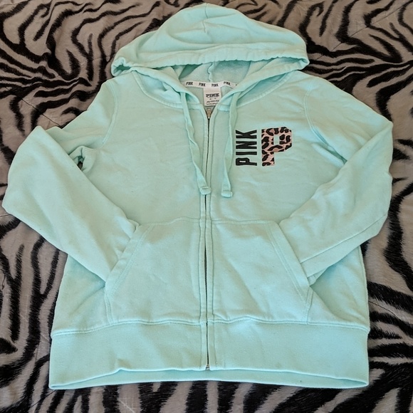 PINK Mint Hoodie with Front Leopard Graphic - Picture 4 of 5